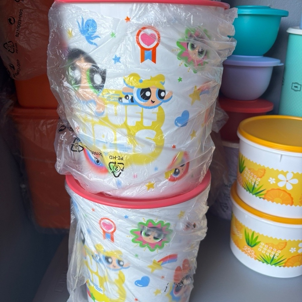 Tupperware Powerpuff Girls Food Storage Containers - Pink and White